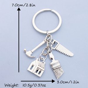 Llavero de casa, llavero de metal color plata antigua, dijes, accesorios para agentes inmobiliarios, regalo - Product Image 6