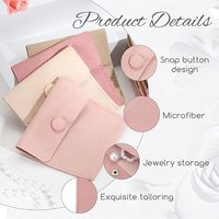Mode microfibre Logo personnalisé microfibre enveloppe pochette d'emballage de luxe petits bijoux cadeau collier anneaux boucles d'oreilles sac