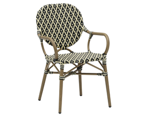 Chaise de bistrot française empilable pour l'extérieur avec structure en aluminium, imprimé bambou, rotin PE tressé résistant aux intempéries pour café <span class=keywords><strong>parisien</strong></span> et terrasse - Product Image 3