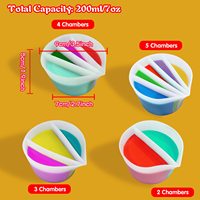 Gobelet réutilisable en silicone à compartiments pour la fluid art, la coulée de résine et la peinture, outil et accessoire de création DIY