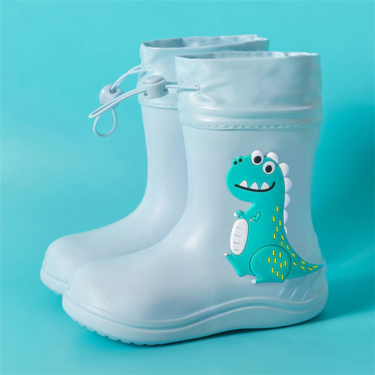 Children's Rubber Boots Unisex Dinosaur Rain Boots For Kids Anti Slip Soft Water Shoes