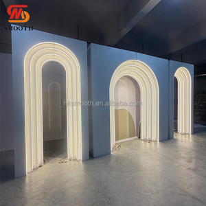 Soporte de Fondo Arqueado Blanco Liso para Bodas, Decoración de Eventos, Fondo Acrílico Blanco 3D para Decoración de Eventos - Product Image 2