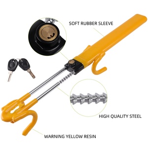 Verrou de volant <span class=keywords><strong>pour</strong></span> voitures, verrou <span class=keywords><strong>antivol</strong></span> <span class=keywords><strong>pour</strong></span> véhicule, pince à longueur réglable, verrou de volant à double crochet - Product Image 2