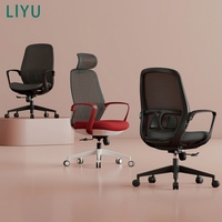 Chaise de bureau ergonomique contemporaine LIYU à dossier haut en maille avec hauteur de siège réglable pour utilisation en salle de sport