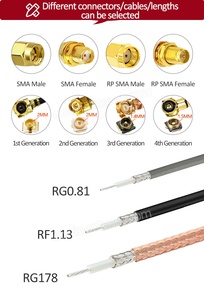 RF 1,13 Coaxial UFL U.FL W.FL a SMA <span class=keywords><strong>Cable</strong></span> hembra con <span class=keywords><strong>antena</strong></span> LTE GSM <span class=keywords><strong>Cable</strong></span> de extensión de cola de cerdo RF 10CM 15CM - Product Image 6