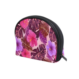 Hawaiian Tropical Flower Makeup Bag Zipper Pouch Dumpling Zipper Pouch Custom Print Travel <b>Small</b> Cosmetic Organizer for Women - Product Image 2