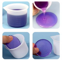Early Riser 50ml Silicone Peinture Résine Verser Split Tasse À Mesurer Fluide Art Verser Tasse pour Fluide Art Acrylique Peinture Résine Artisanat