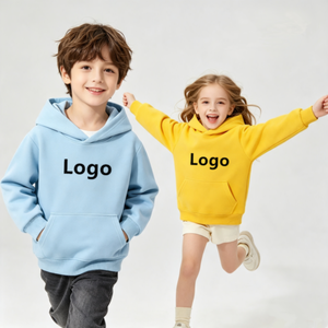 Vente en gros de sweats à capuche d'hiver personnalisés avec logo, sweats à capuche décontractés, sweats à capuche pour enfants, couleur unie, épais et chauds - Product Image 1