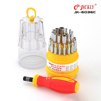 JACKLY JK-6036C – Kit de tournevis multifonction en plastique avec embouts magnétiques (20-40 pièces) – Haute qualité pour réparation domestique et bricolage