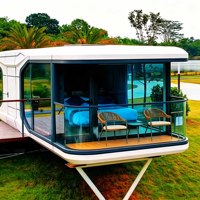 Capsule spatiale préfabriquée de luxe pour l'extérieur, maison mobile entièrement meublée pour complexe hôtelier, glamping, hôtel, fabricant en gros