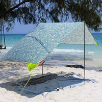 Auvent Portable personnalisé Premium hawaïen, couverture d'ombrage en aluminium de coton, canopée d'extérieur, tente de plage, abri solaire