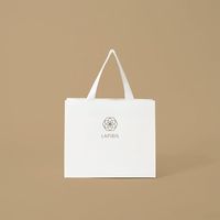 Sac de shopping en papier de luxe, logo personnalisé en feuille d'or, ruban en satin blanc, sac cadeau en papier, bijoux, vêtements, cosmétiques