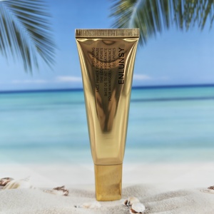 Offre Spéciale – Tube Cosmétique ABL Doré Brillant 30 ml pour Crème Solaire SPF50 – Embout Long et Bouchon Carré à Vis - Product Image 1
