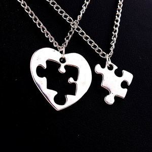 Amant Jumelé Couple En Acier Inoxydable Pendentifs <span class=keywords><strong>Collier</strong></span> Coeur Puzzle Colliers pour Amant Femme Homme Amis Famille <span class=keywords><strong>Collier</strong></span> <span class=keywords><strong>Collier</strong></span> - Product Image 1