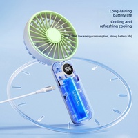 Ventilateur de bureau portable 1200 mAh à 6 vitesses avec affichage numérique USB, silencieux, mini ventilateur sur pied, couleur macaron, pour étudiants