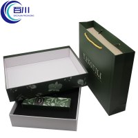 Caja de Regalo Rígida de Papel Recubierto de Alta Calidad, Juego Completo Grande, con Logotipo Impreso y Bolsa de Papel para Cubilose o Productos Oleaginosos