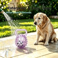 Jouet à mâcher durable pour chien en TPR texturé, design ballon de football Kettlebell, pour le nettoyage des dents et la stimulation interactive de la dentition