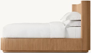 Cadre de lit en bois massif de chêne au design moderne et actuel, base de lit extensible, hauteur réglable, support robuste, ensemble de lit de 1,8 m pour <span class=keywords><strong>chambre</strong></span> à <span class=keywords><strong>coucher</strong></span> - Product Image 5