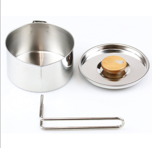 Kit de utensilios de 1 litro (1000 ml) para acampar al aire libre, lonchera portátil de aluminio y acero inoxidable. - Product Image 2