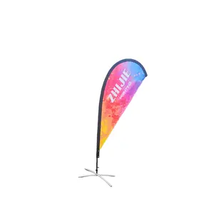 Personalizado Decore Atacado Barato Promocional Publicidade Exterior Teardrop Beach Feather Flag
