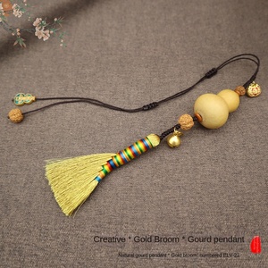 Pendentif gourde <span class=keywords><strong>balai</strong></span> or de Style chinois créatif gourde naturelle lanière de rétroviseur de voiture nouveauté pendentif de voiture cadeau - Product Image 6