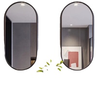 Miroir mural encadré de luxe pour chambre à coucher, avec cadre en alliage d'aluminium personnalisé