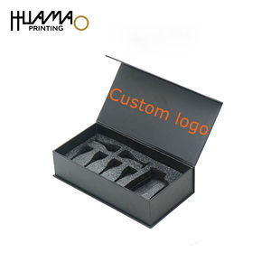 Caja de Regalo Ecológica de Papel Negro con Inserto de Espuma Personalizado, Cierre Magnético, Empaque de Lujo para Botellas y Vasos - Product Image 3