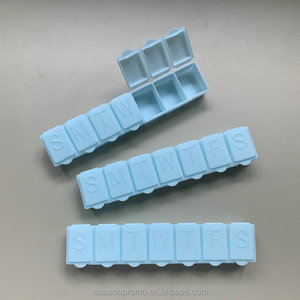 Durable Plastic 7 Compartment Weekly Pill Box Promotional Pill Case with Custom Logo for Health Management