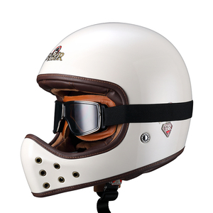 Casco de Motocicleta Integral de Fibra de Carbono Clásico Vintage de Cuatro Estaciones <span class=keywords><strong>BEON</strong></span> Original, Espuma de Fibra de Vidrio, Combina Perfectamente con las Gafas - Product Image 2
