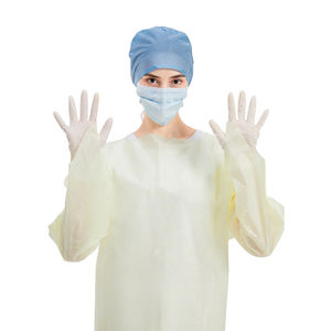 Hubei Haixin gaun steril ruang operasi gaun steril Sms sekali pakai bukan tenun gaun surfing terbuka kembali jempol ke atas pakaian bedah grosir - Product Image 3