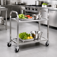 Chariot de service professionnel en acier inoxydable pour cuisine commerciale, hôtel et restauration