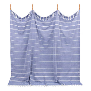Striped Turkish Beach Towel 200x200Cm Cotton Quick Dry With Tassels Square Soft Absorbent <b>Bath</b> Towel For Beach - Product Image 1