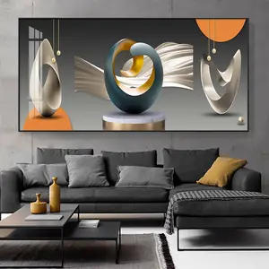 Peintures décoratives horizontales en porcelaine avec cristal, décor de luxe, pour salon, salle à manger et chambre à coucher, Art mural