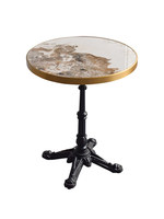 Table en dalle de pierre de luxe léger, plateau en ardoise, pour salon de thé, café, bar, restaurant BBQ, petite table carrée, couleurs personnalisables LD-04 Guangdong