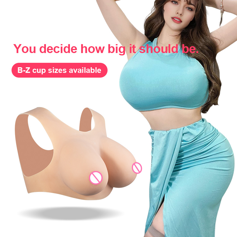 OEM/ODM Cotton Silicone Filling One-Piece Round Neck Vest Style Silicone Breast Cup For Cosplay 6 Colors Breast Enhancement