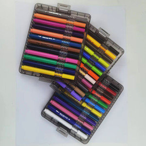 Multi-Color Acrylic Marker <b>Set</b> with Portable Plastic Storage Case Water Based Smooth Ink Art Markers for School Children - Product Image 4