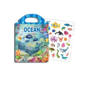 หนังสือสติกเกอร์<span class=keywords><strong>การ์ตูน</strong></span>เจลลี่สำหรับเด็ก สติกเกอร์รูปทะเลแบบใช้ซ้ำได้ ทนทาน เป็นมิตรกับสิ่งแวดล้อม หนังสือกิจกรรมการเรียนรู้สำหรับเด็กก่อนวัยเรียนและเด็กเล็ก - Product Image 1
