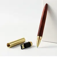 Großhandel Holz U Disk Pen Anpassbare Enterprise LOgo Retro Holz Business Geschenk Kugelschreiber Mahagoni Signature Pen