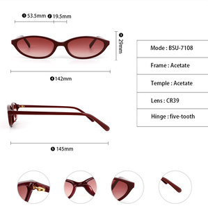 Sifier Hoge Kwaliteit Luxe Ovale Kleine Frame Zonnebril Mode Kleine Ovale Vintage Custom Cr39 Acetaat Unisex Zonnebril - Product Image 2