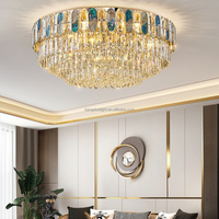 Plafonnier LED rond en cristal moderne et minimaliste, luxe léger, AC 6000K, IP44, Ra90, DIY, garantie 3 ans, pour chambre à coucher