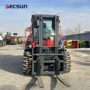 Chinese 4x4 All Terrain Forklift Rear Wheel Steering Diesel Articulated 4wd Forklift 3.5 Ton Rough Terrain Forklift For Sale
