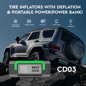 เครื่องช่วยสตาร์ทรถยนต์พร้อมที่สูบลมยางแบบพกพา แบตเตอรี่สำรอง ปั๊มลมยางรถยนต์ เครื่องสูบลมยางรถยนต์ จั๊มพ์สตาร์ทสำหรับรถยนต์ - Product Image 4