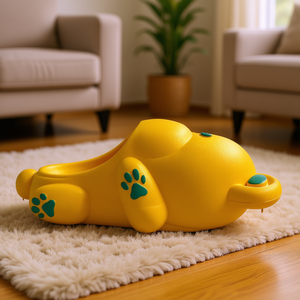 Pantofole gialle a forma di cane dei cartoni animati con suola in plastica antiscivolo per bambini e neonati, per tutte le stagioni, taglia 18-29 - Product Image 2