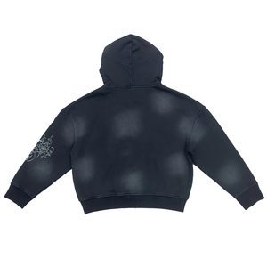Sudadera con capucha personalizada con logo, estilo vintage, lavado ácido, con cremallera, OEM, de algodón desgastado, felpa francesa, efecto descolorido por el <span class=keywords><strong>sol</strong></span> - Product Image 2