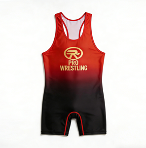 Custom Own Brand Vintage Men's Wrestling Singlet Plus Size Spandex/Polyester Shrink-Proof Breathable Sublimation Printed Front - Product Image 2