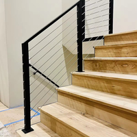 Système de balustrade d'escalier en acier inoxydable personnalisé BNS, système de câbles de balustrade, poteau rond ou carré, main courante pour intérieur et extérieur