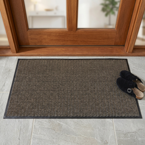DarianA Tapis d'entrée extérieur beige antidérapant en polypropylène tufté, tapis anti-salissures avec bordure en caoutchouc renforcé 45x75 cm - Product Image 1