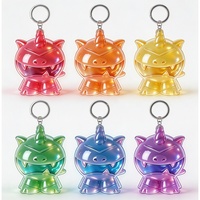 Ensemble de jouets licorne monstre cornu brillant en PU à remontée lente et souple