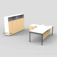 Vina Vente directe d'usine Bureau de direction moderne simple en forme de L avec pieds en aluminium réglables Table d'ordinateur de gestion