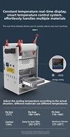 Machine de scellage commerciale pour barquettes rondes en plastique à film souple, idéale pour les boîtes à lunch jetables, la restauration rapide, le bubble tea et le thé au lait